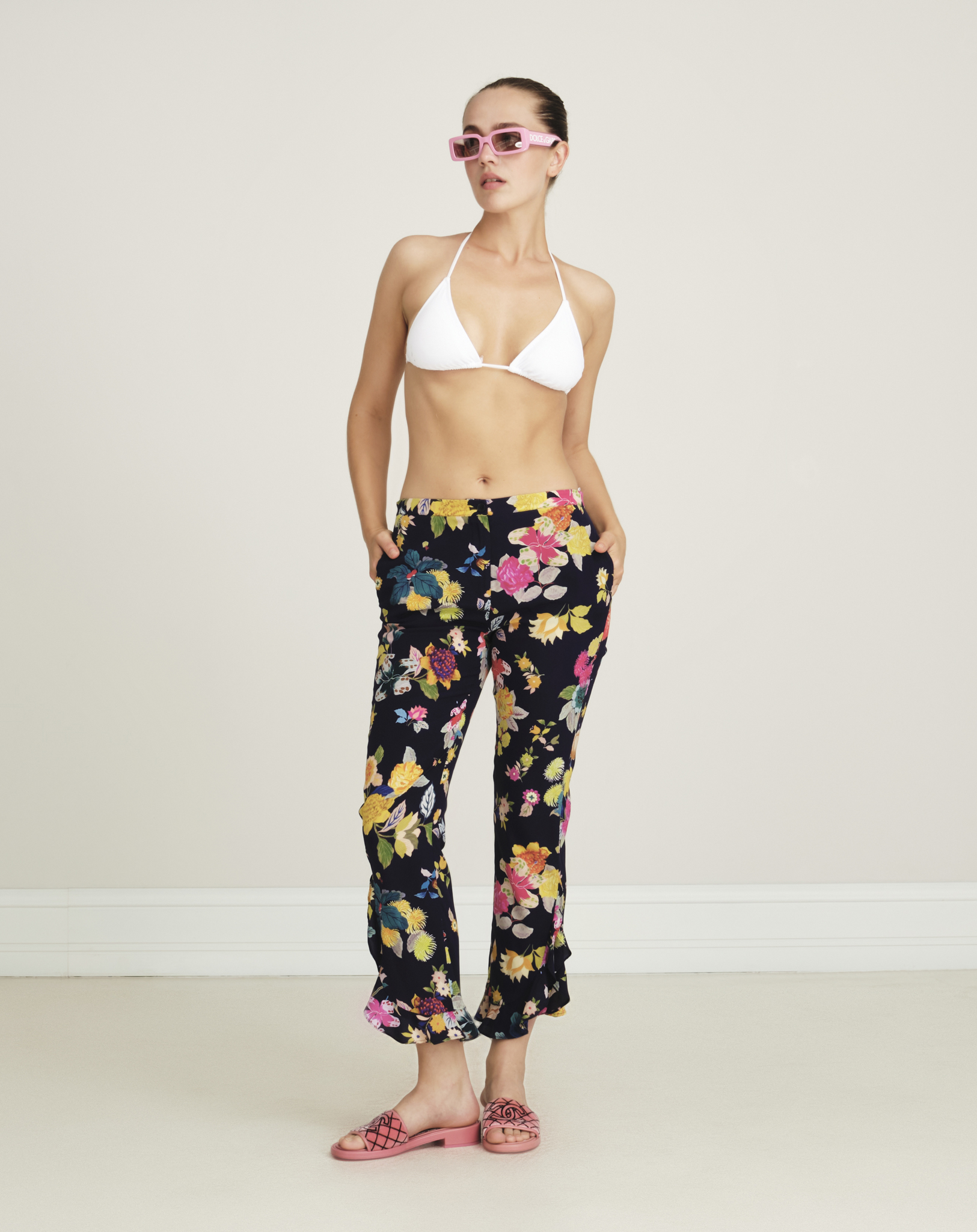 Etro - Floral Print Mid Rise Silk Pants   IT42